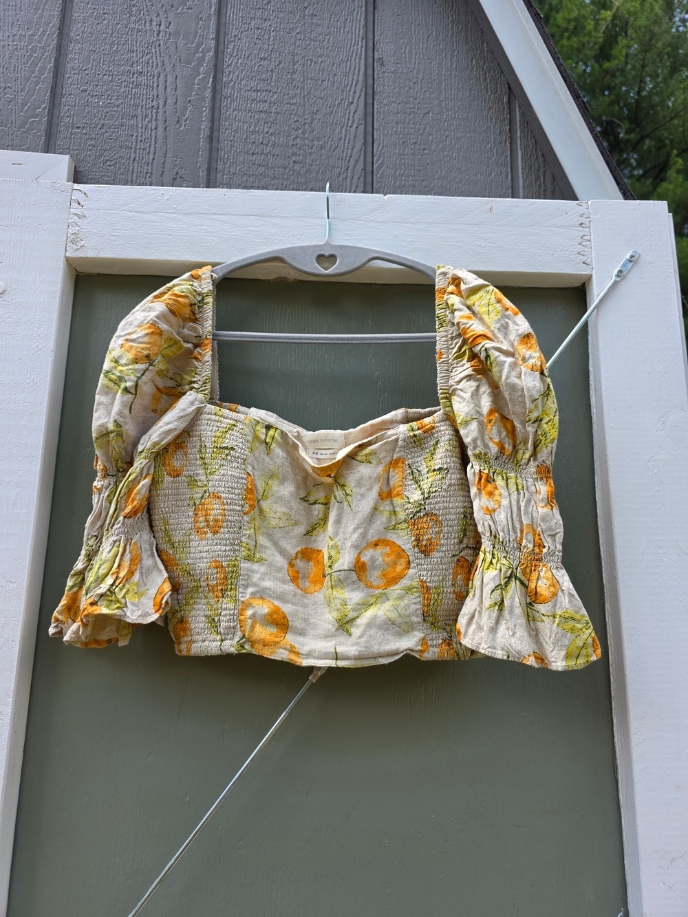 Urban Outfitters Cream Peach Print Square #BL37 - Picture 3 of 6